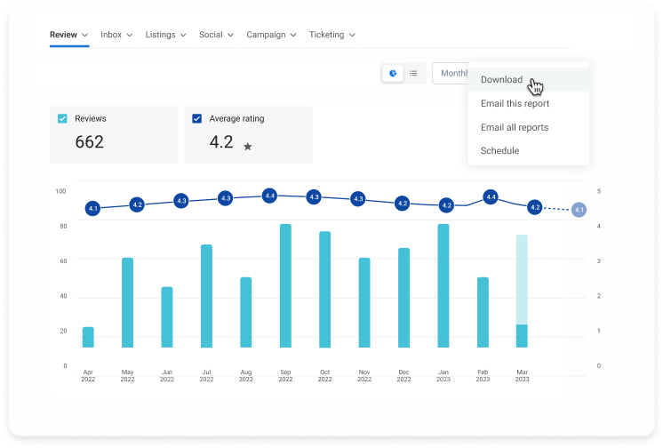 Report actions