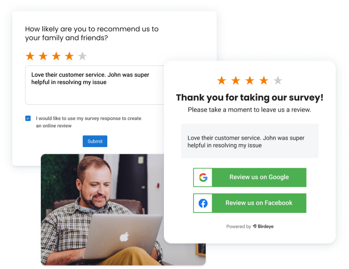 turn survey responses into reviews