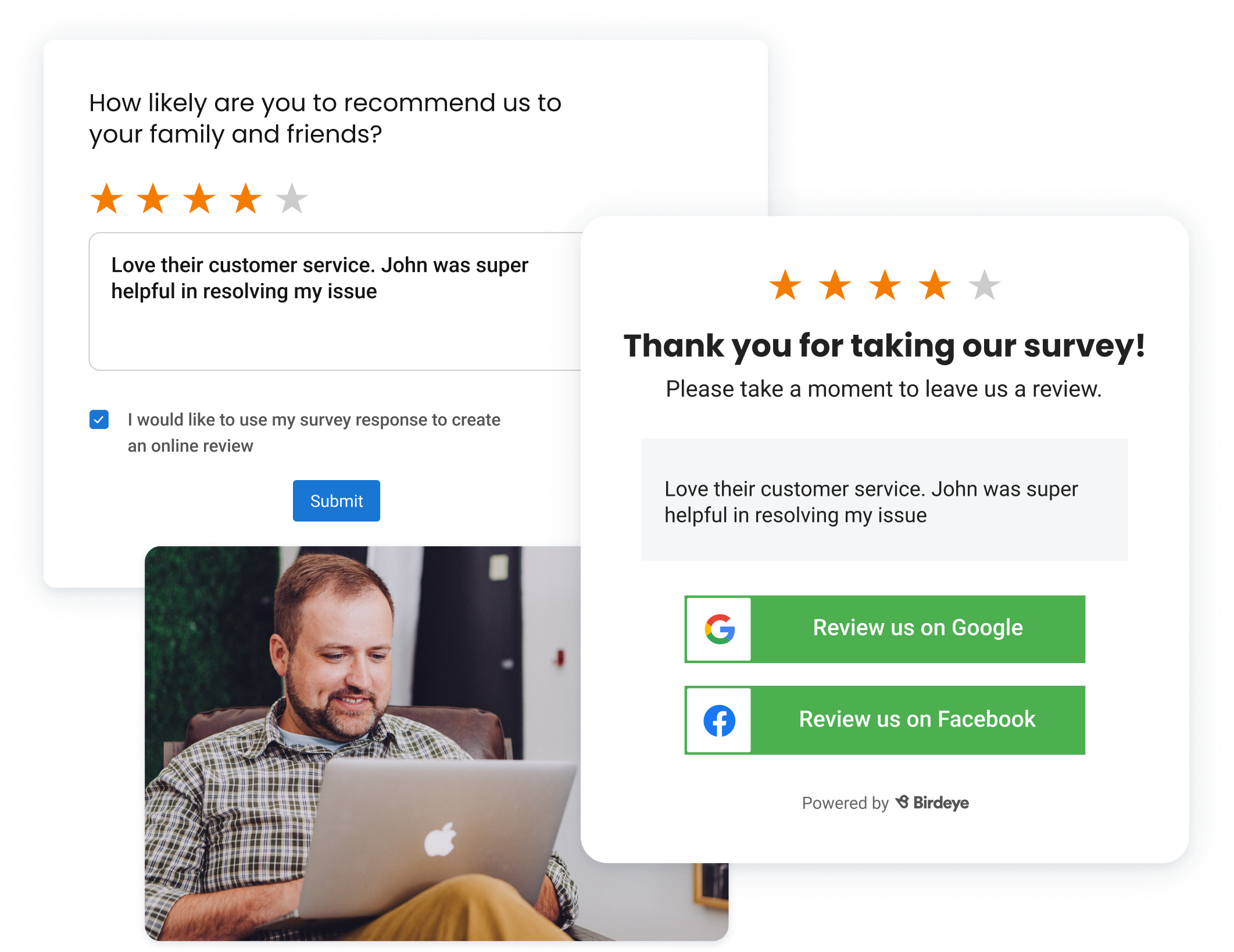 Automated Customer Review Generation Online for Businesses Birdeye
