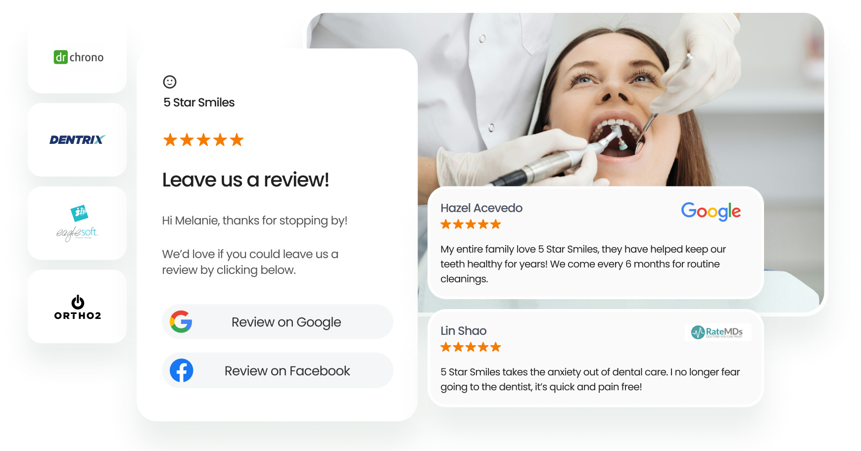 Image online review stars dental clinic