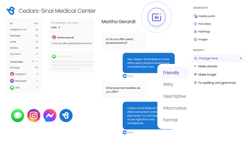 Message patients across digital platforms