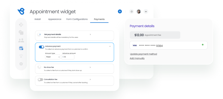 Capture payment info in advance