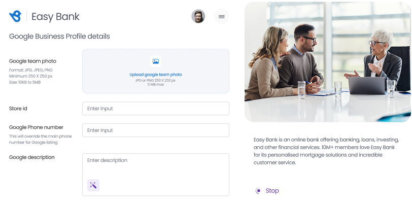 Auto-generated business descriptions