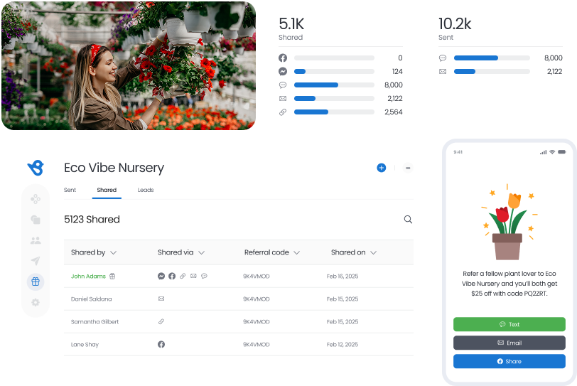 Customer referral software