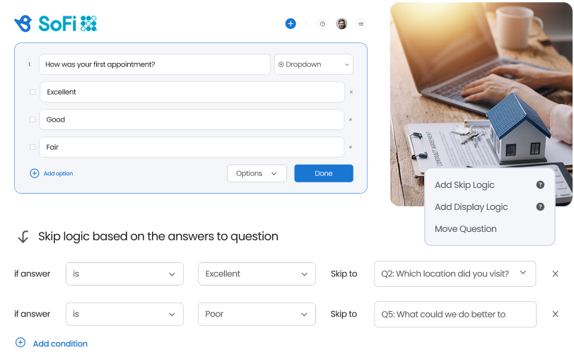 Streamline surveys with response-based rules
