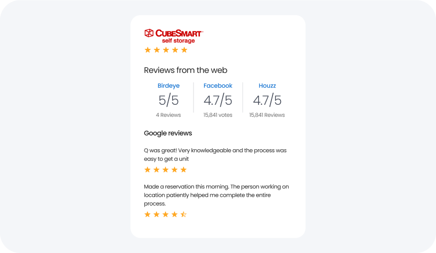 Display reviews on Google search