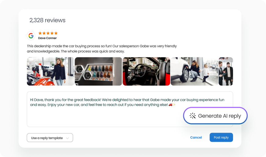 Write the perfect review reply with GenAI