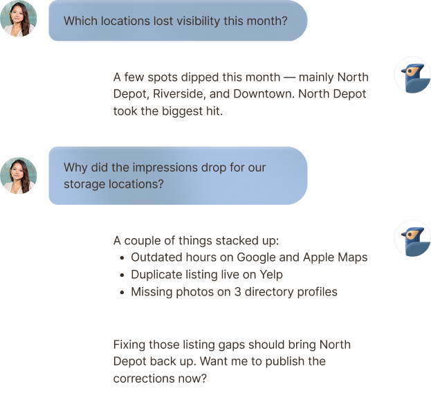 Conversation between a user and Jay's Reporting Agent about listing performance