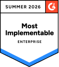 G2 Summer 2025 Most Implementable Enterprise badge