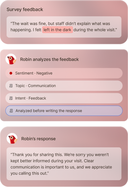 Robin turns qualifying feedback into owned work.