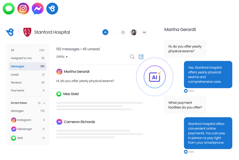 Message patients across digital platforms