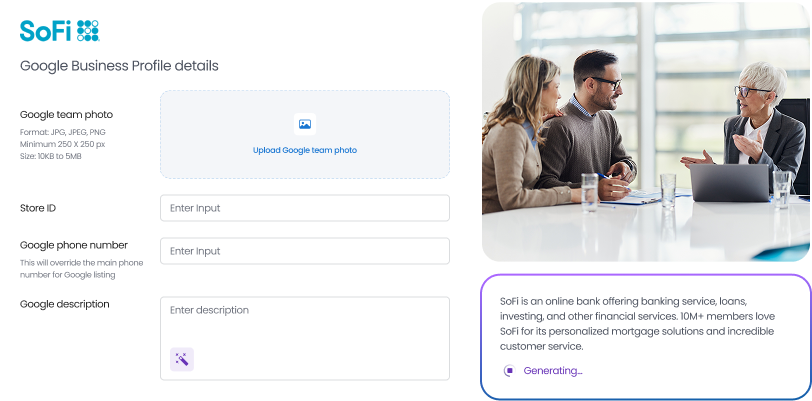 Auto-generated business descriptions