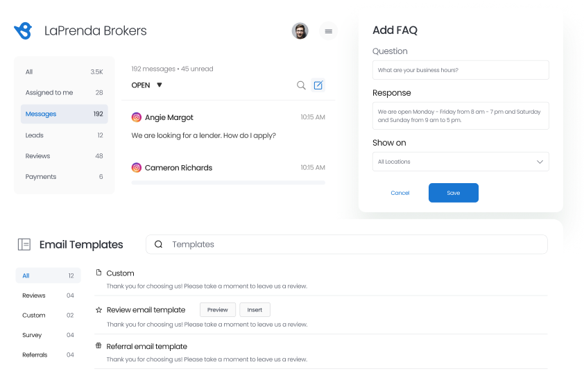 save time with pre-written replies