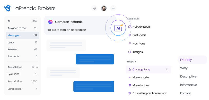 Manage messages from one inbox