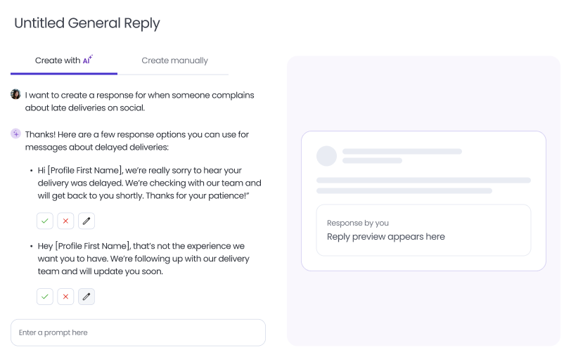 Reply templates